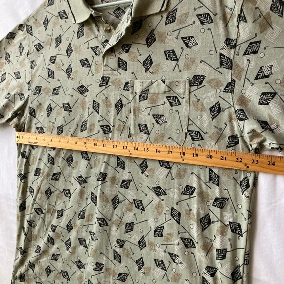 Michael Austin Golf Shirt Mens Size XL Vintage New All Over Print Clubs Ball NWT - Picture 9 of 13